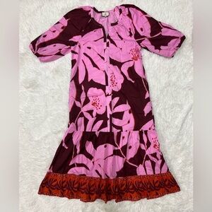 Tuckernuck Pink and Burgundy Floral Dress